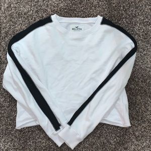 White hollister cropped long sleeve